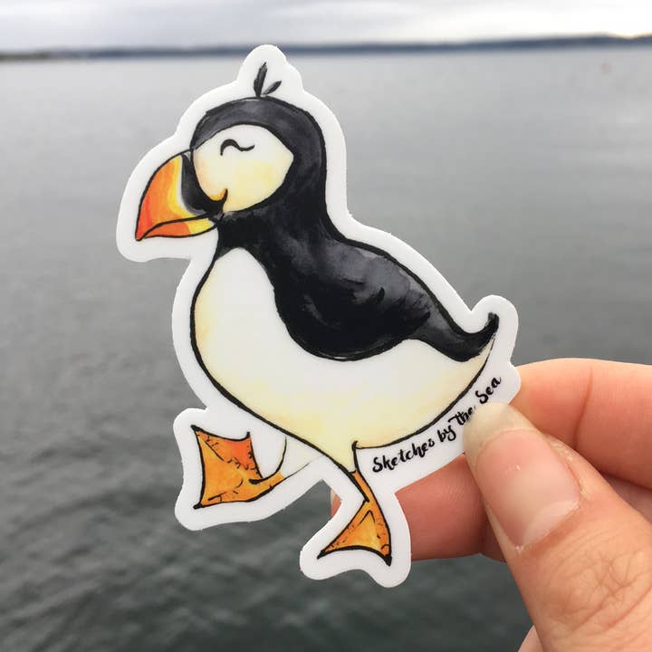 Puffin Sticker voor wholesale door Sketches By The Sea