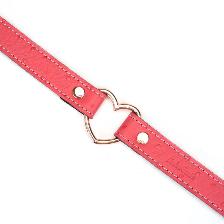 Liebe Seele - Wholesale Choker/Collar - Angel's Kiss Pink Leather Choker(Heart Shape)