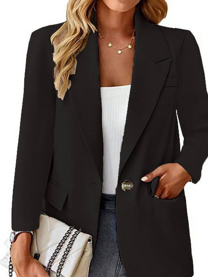 NINEXIS - Wholesale Blazer - Women's - CWOBL00237_SOLID BLAZER JACKET SINGLE BUTTON SLIM FIT0