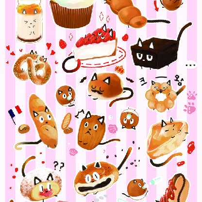 BCmini - Wholesale Sticker - 42843 Sweet Meow Desserts Sticker-12