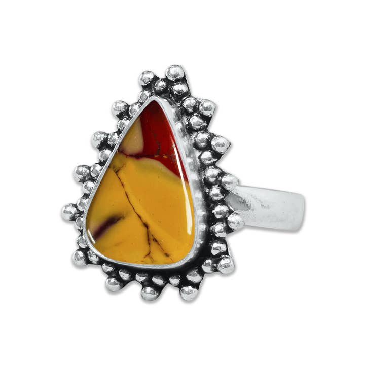 Handmade Jewels - Wholesale Cocktail/Statement Ring - Mookaite Jasper Rings – Handmade, Silver-Plated, Bold Earth Tones (Made to Order)10