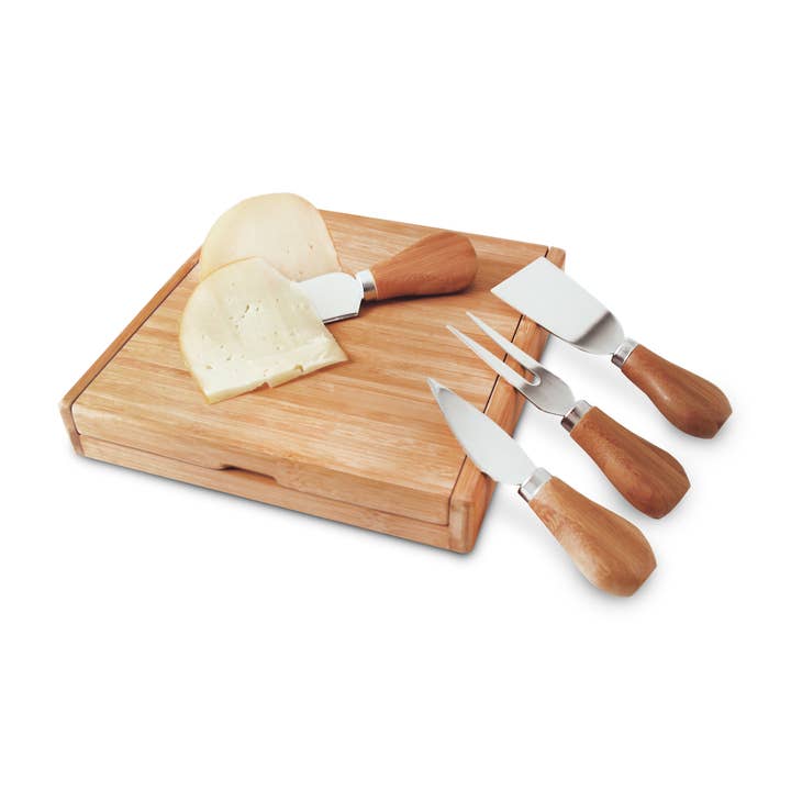 TRUE - Wholesale Cheese Board - Formaggio 8" Bamboo Cheese Board & Tool Kit - Set of 5