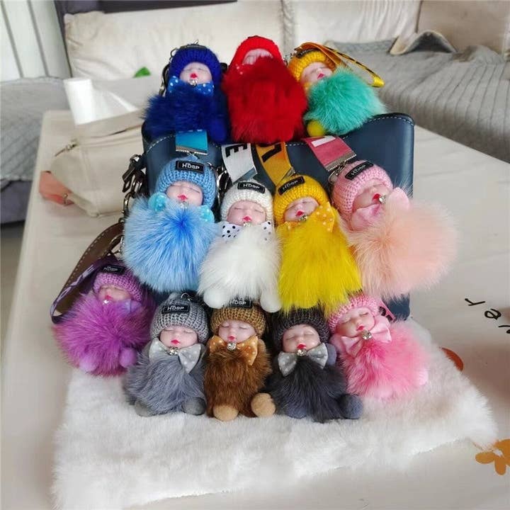 Colgante pequeño de piel de zorro real para muñecas dormidas para venta al por mayor de FurDecoration