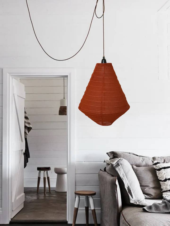 Linen Light Shade Diamant Rust 50cm for wholesale by Little Nordic Sol