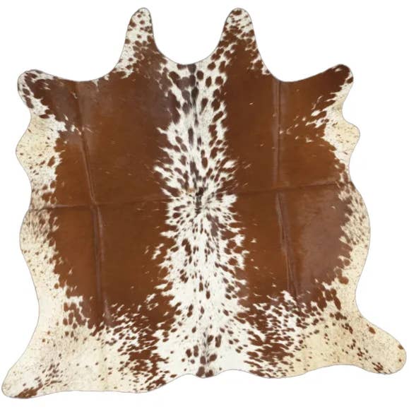 Tapis en peau de vache bronze rouillé naturel tan & blanc|Ventinots pour la vente par ventinots