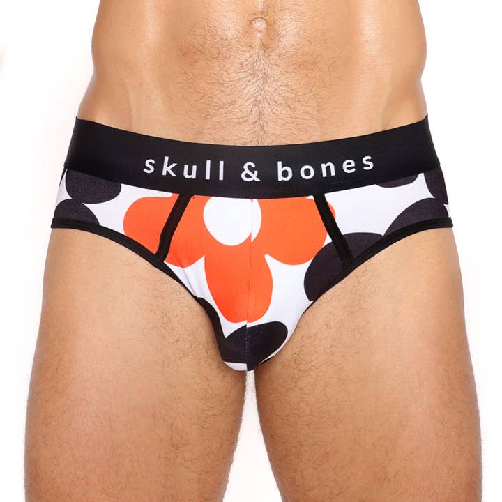 Large Retro Floral Brief for wholesale by Skull & Bones