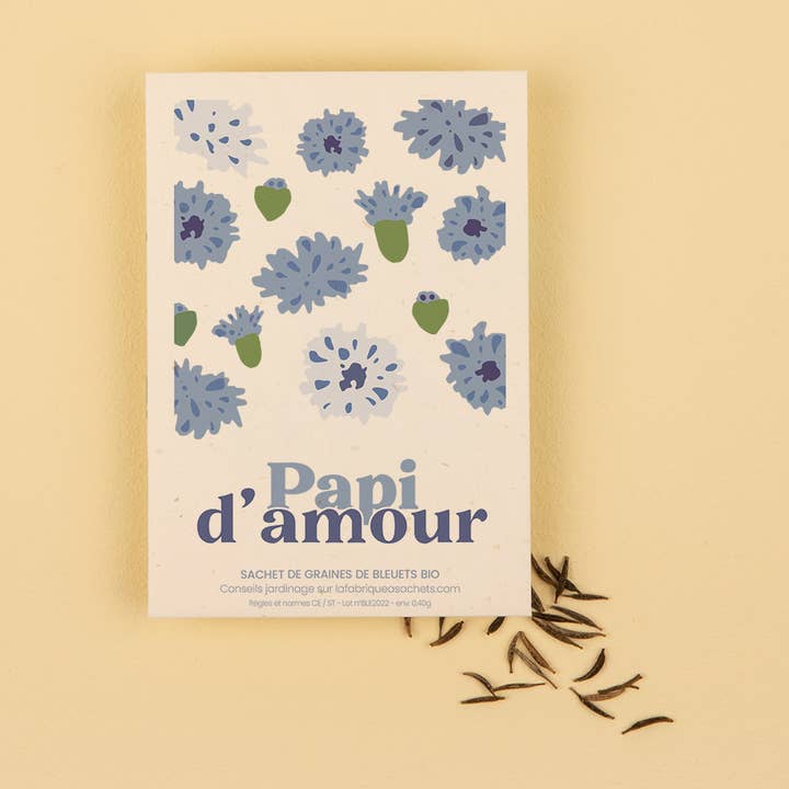 Papi d'Amour - Fröpåsar med blåbär för wholesale av La Fabrique à Sachets