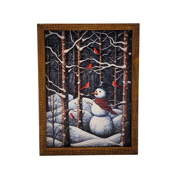 Cardinals & Snowman Forest Winter Decor - Holiday Decor for wholesale by Home Accents By Driftless