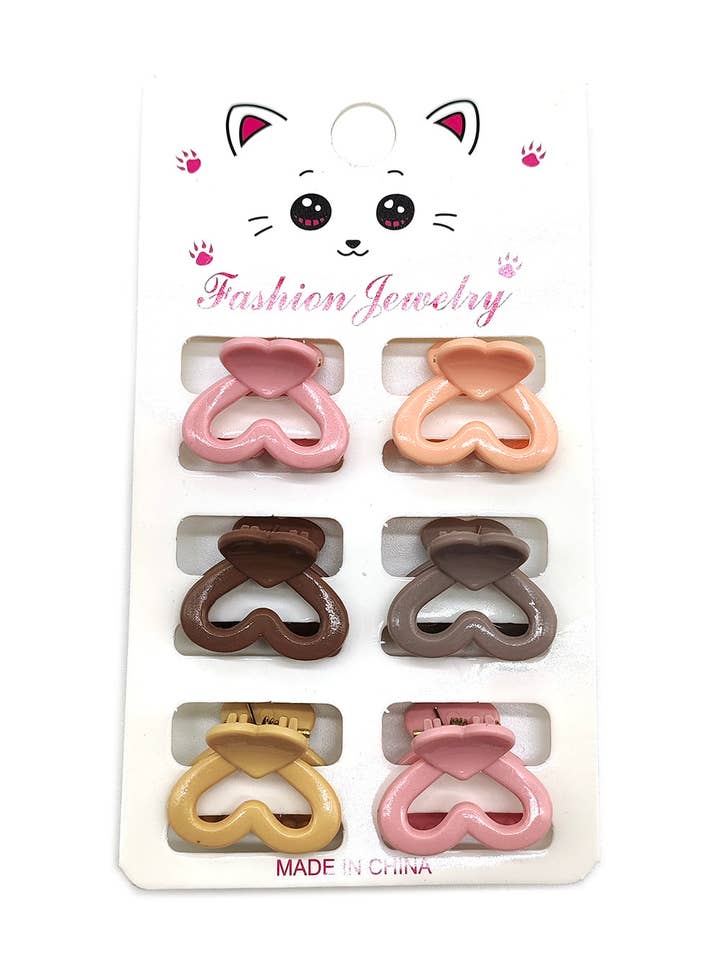 Mini hjärtformade hårklämmor för wholesale av Lucylou Collection