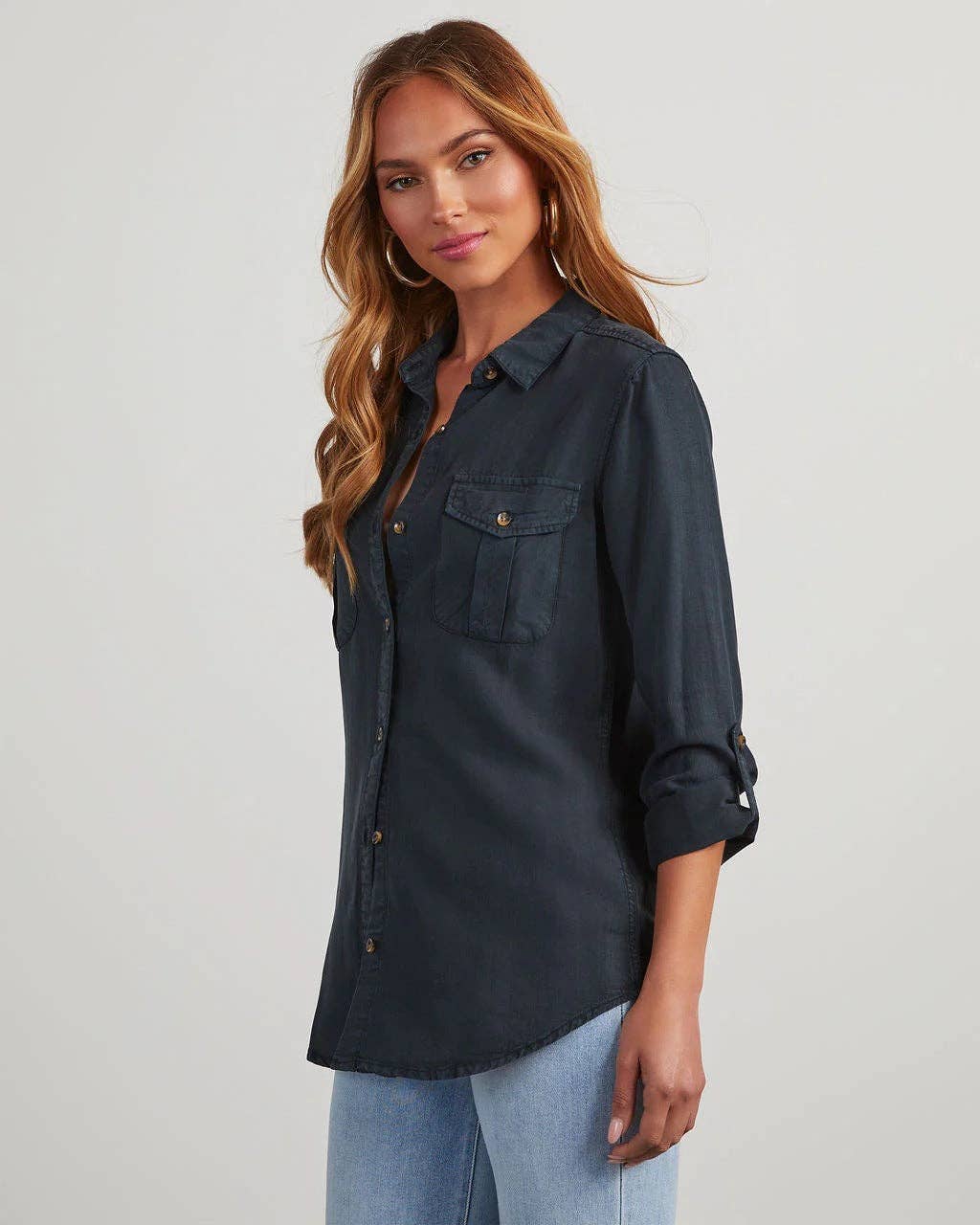 Marayn - Wholesale Button Down Shirt - Women's - Chic 2025 European Fall Casual Denim Shirt Women1