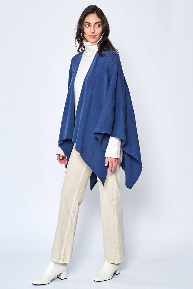 Hana - Venta al por mayor Poncho - Mujer - Ruana sólida con correa para el hombro21