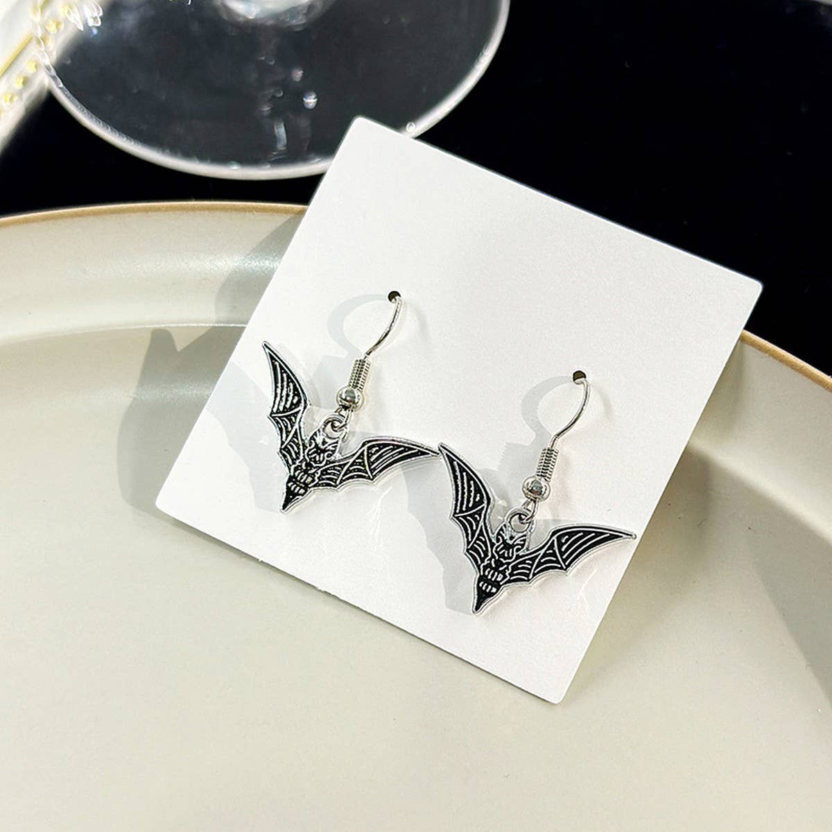 ACCITY - Wholesale Dangle Earrings - DARK HALLOWEEN FUNNY CREATIVE BAT EARRINGS_CWAJE18424