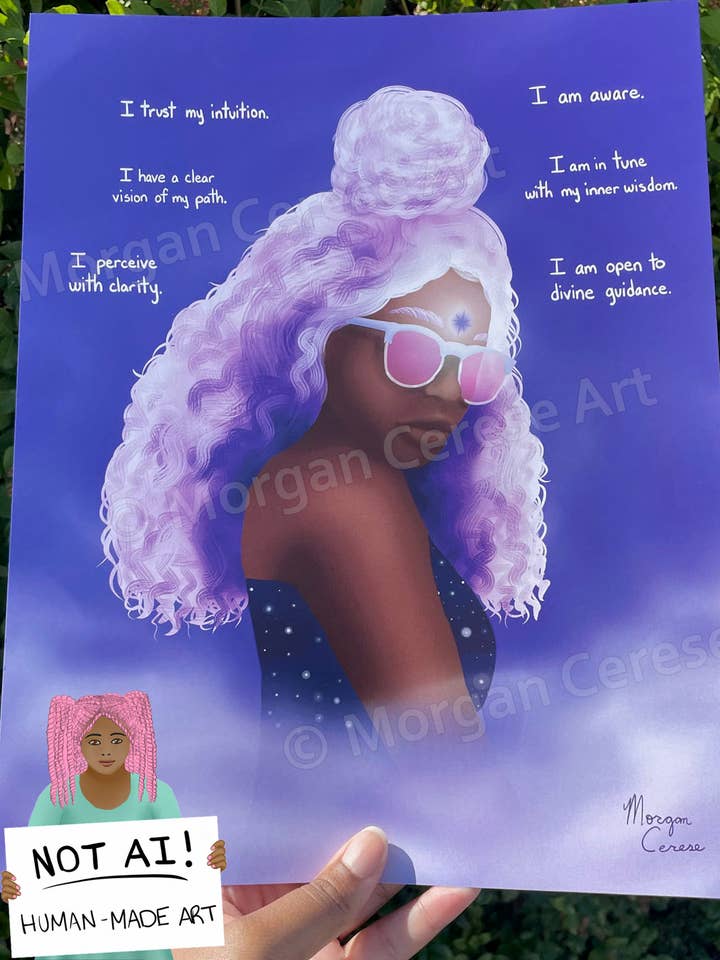 Third Olho Chakra 8"x10" OU 11" x14" Impressão Arte e Afirmação por atacado de Morgan Cerese Art