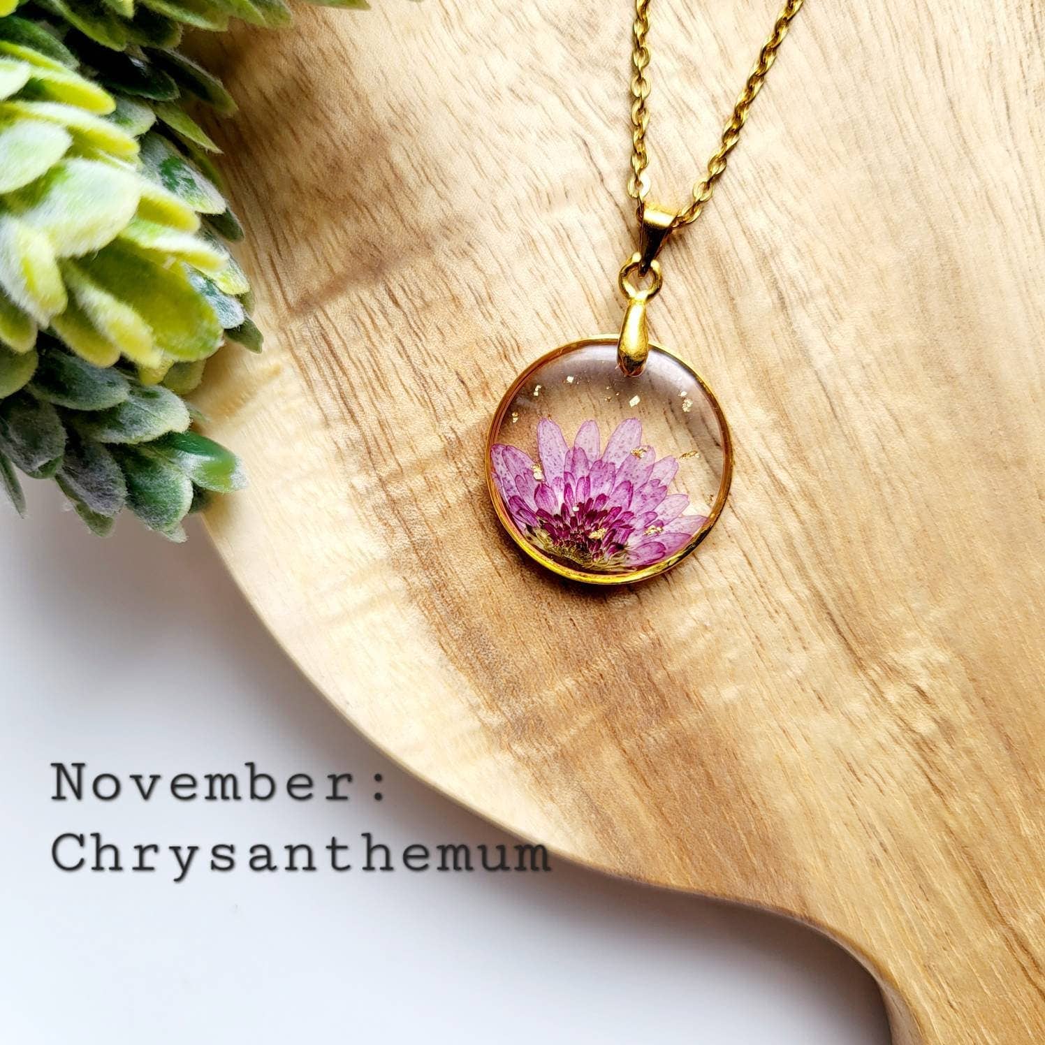 Rhodonco - Wholesale Pendant/Charm Necklace - November birth flower necklace - Chrysanthemum5