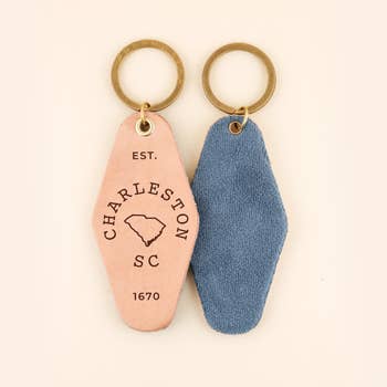 Little Crafts by Evolve Luxury Leather Keychain. Gold