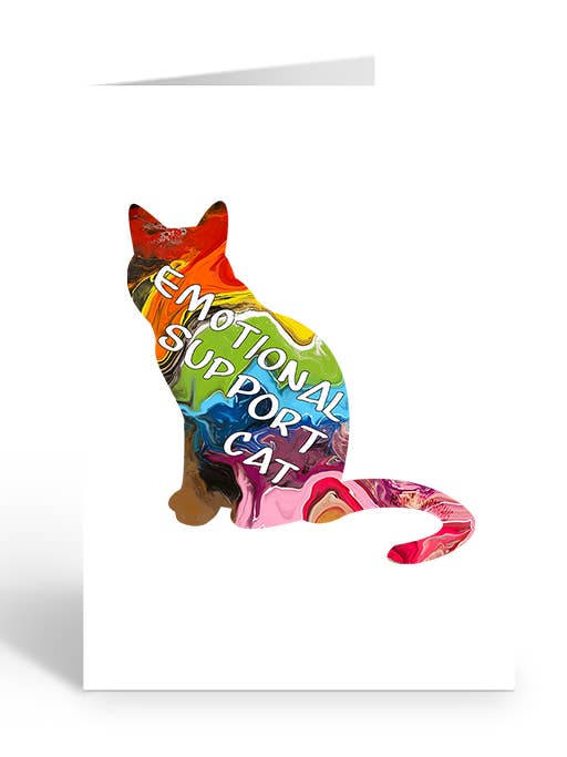 EMOTIONAL SUPPORT CAT Greeting Card for wholesale by Two Brides Presents
