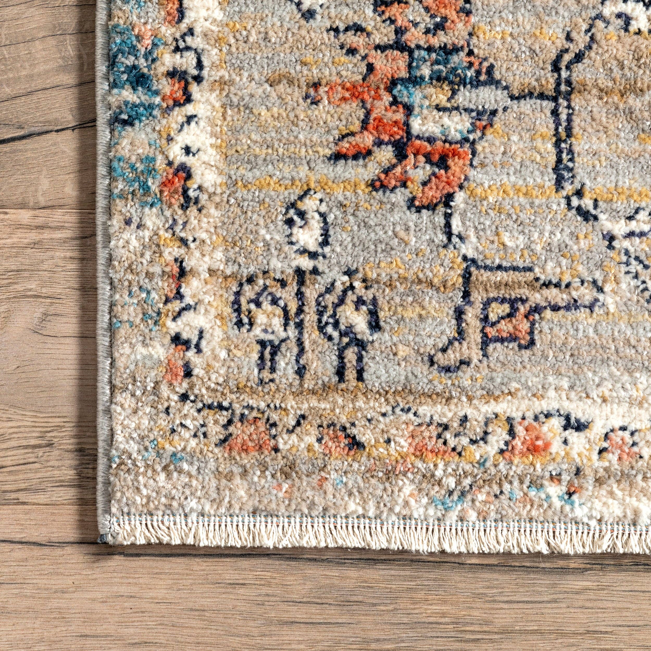 Beige Marley Traditional Medallion Fringe Area Rug for wholesale on Faire3