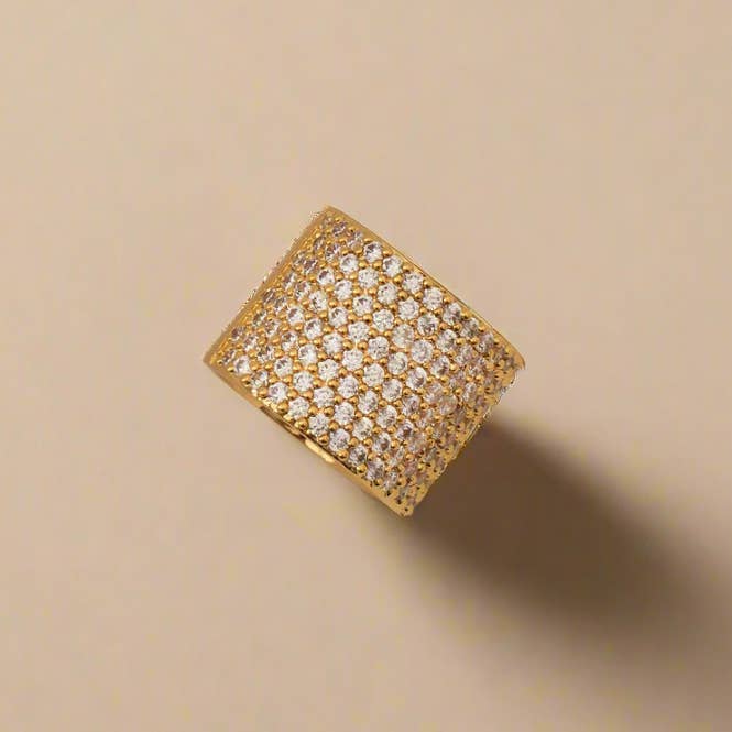 Cubic Zirconia Pavé Ring Sparkle 18k Gold Christmas and other Purchase Wholesale cz jewellery sets. Free Returns & Net 60 Terms on Faire trending on Faire.