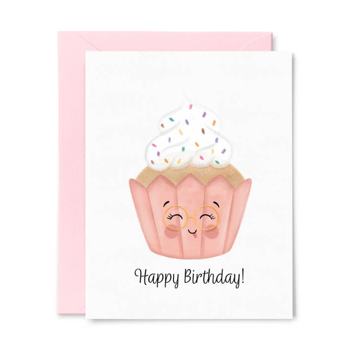 Cute Cupcake | Birthday Greeting Card for wholesale by The Pretty Pink Studio