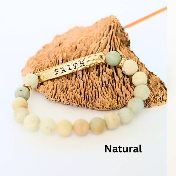 Two and Crew - Wholesale Beaded Bracelet - FAITH Stone Bible bracelet Catholic Christian jewelry