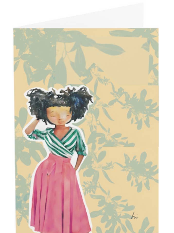 Nikki in Pink - HarperIman Greeting Card for wholesale by HarperIman and Co.