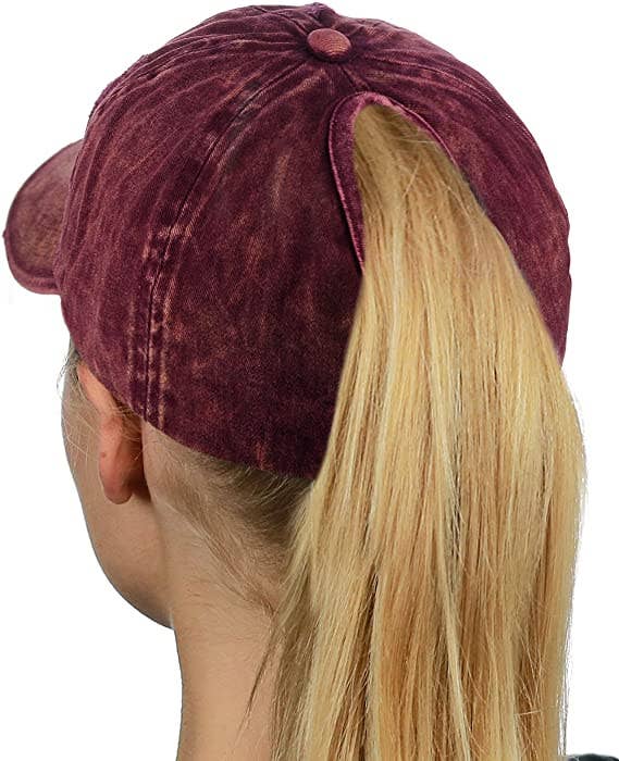 Treasure Bank - Wholesale Ponytail Cap - Women's - PONYFLO Distressed Cotton Ponytail Cap11