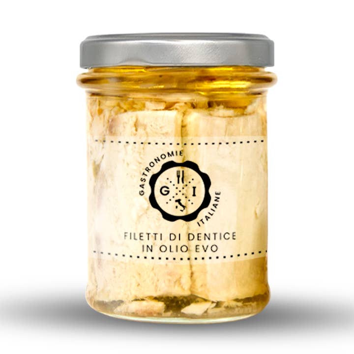 Filets de denté à l'huile d'olive 212 ml pour la vente par Gastronomie Italiane