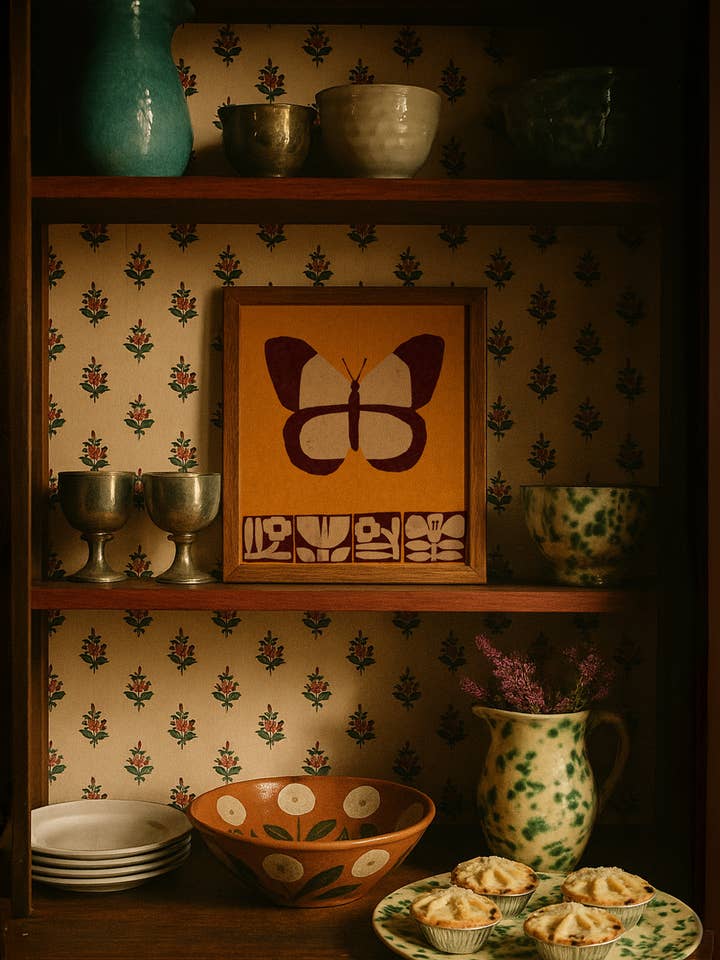 Impression d'art - Papillon & Fleurs pour la vente par Anisa Makhoul