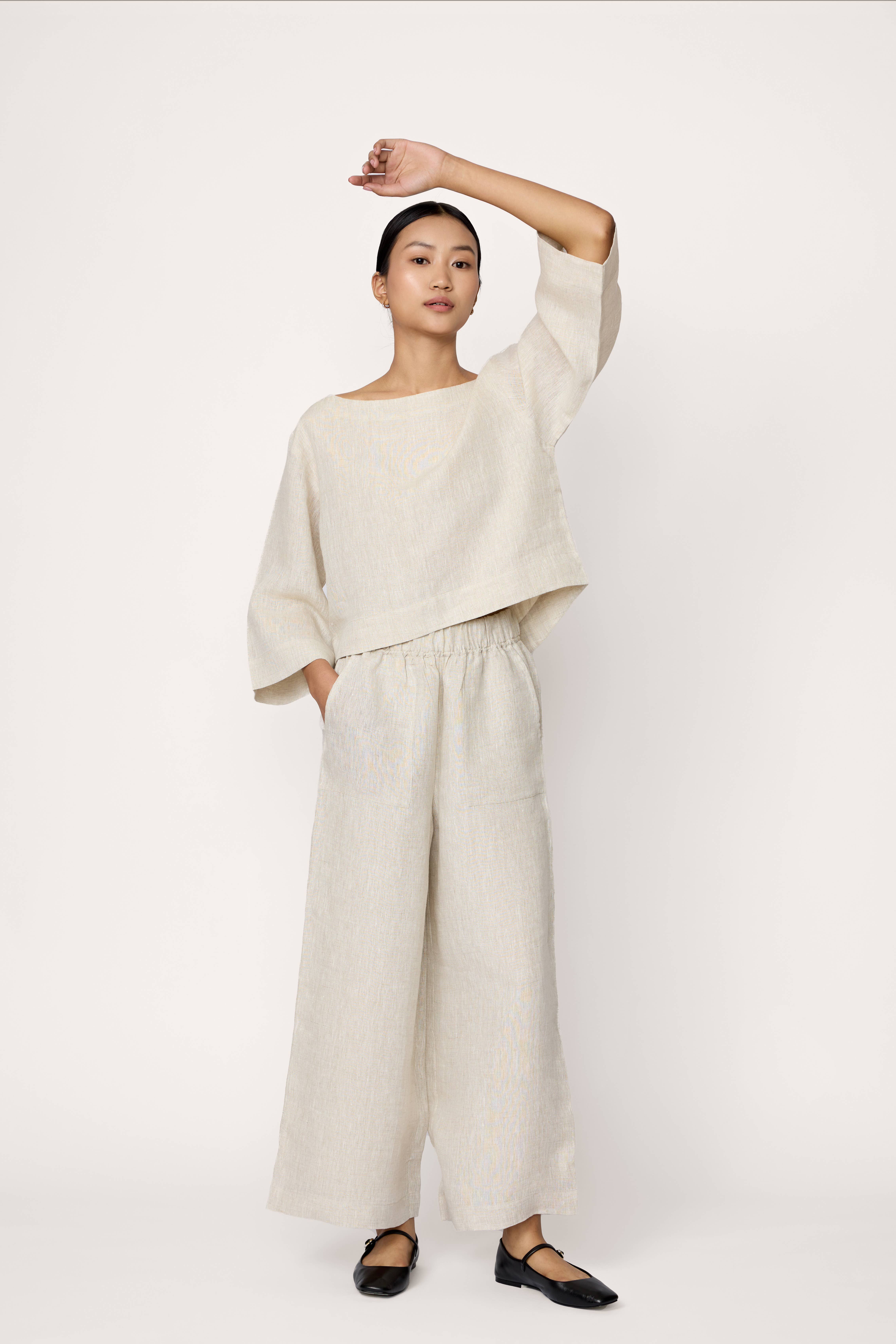 Everyday pant- Organic natural linen  for wholesale on Faire0