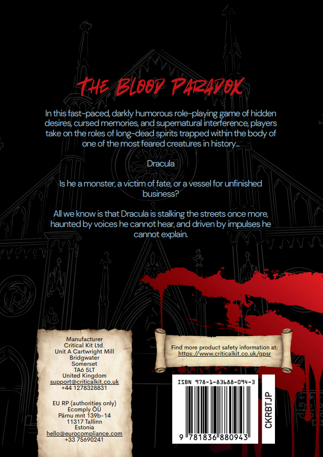 Critical Kit Ltd - Wholesale Book - Adult - The Blood Paradox1