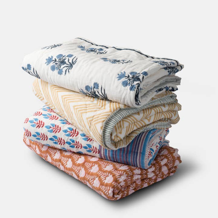 Mela Artisans - Wholesale Throw Blanket - Azure Cotton Handcrafted Throw