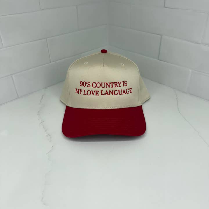 EMBROIDERY BABE DESIGN CO - Wholesale Trucker Hat - Women's - 90's Country Embroidered Canvas Trucker Hat2