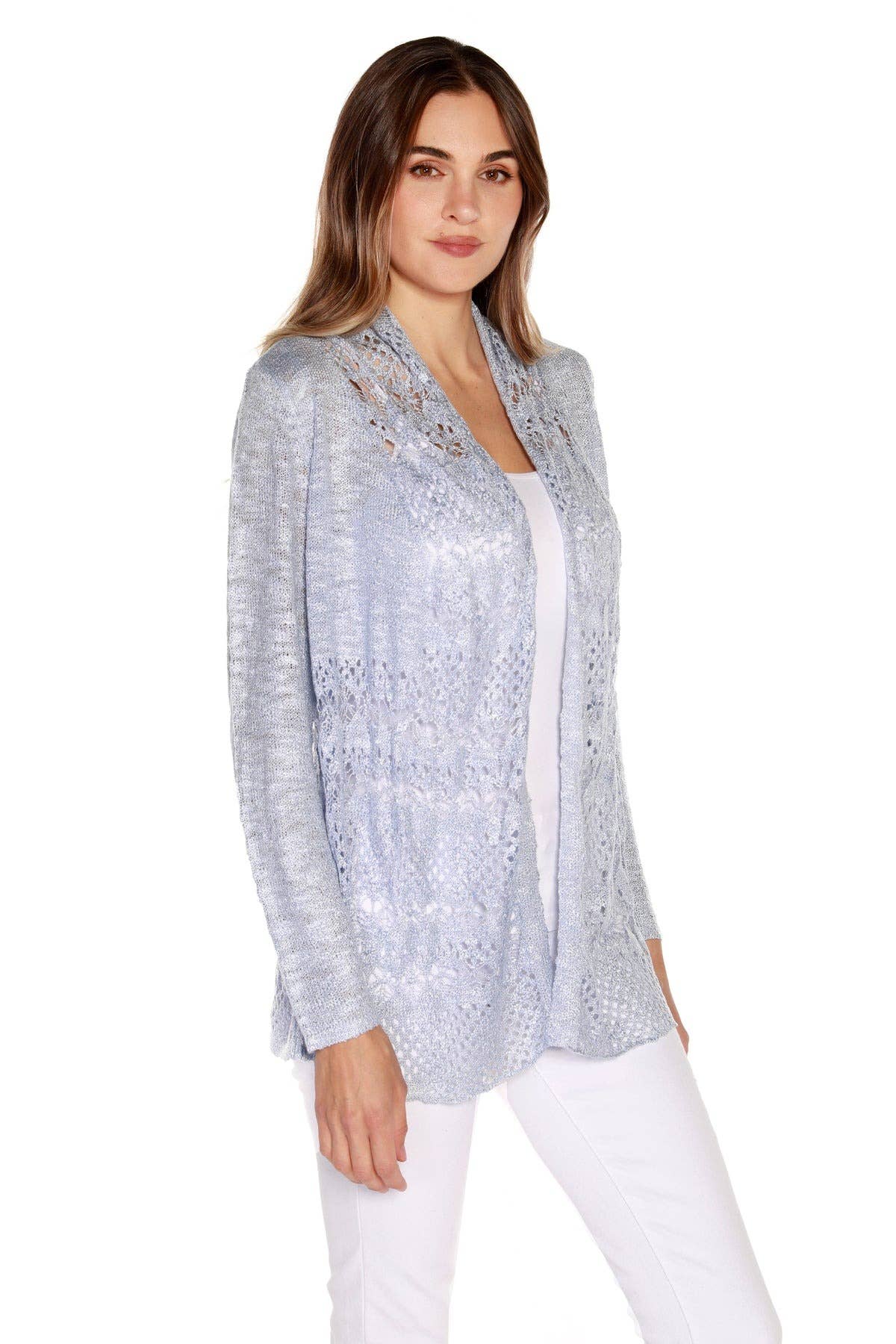 Belldini - Wholesale Cardigan - Women's - Women's Long Sleeve Crochet Knit Swing Cardigan3