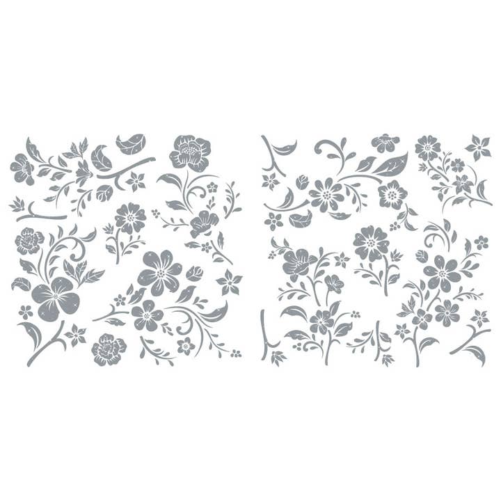 Metallic Silver Foils - Blooms - 2 Sheets for wholesale by Hokus Pokus