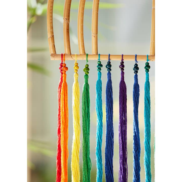 Namaste – wholesale Decorative tassel/wall drop – Rainbow Natural Rattan Hanging Decoration2