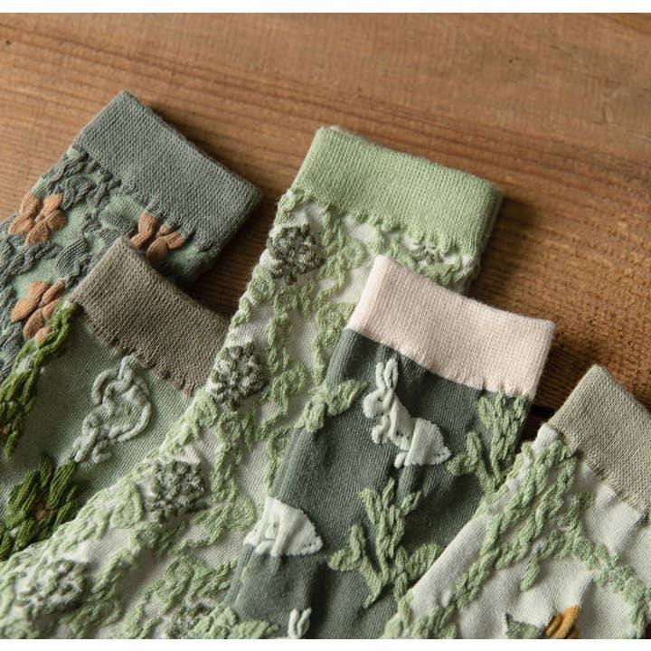 Assorted pairs pack pattern per pair min packs pairs JCS011 3D Vintage Floral Socks for wholesale on Faire4