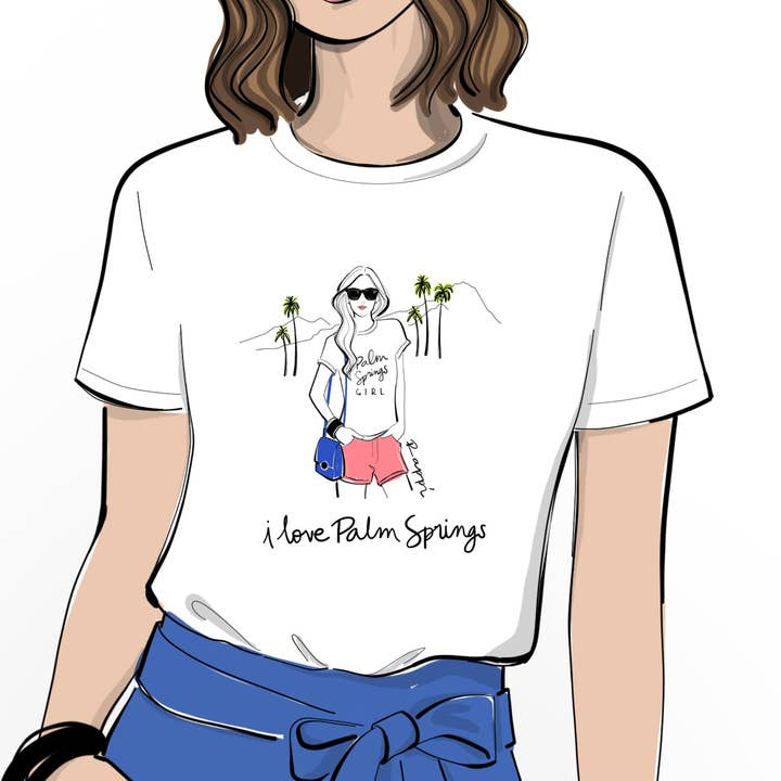 i love Palm Springs Crewneck Graphic Tee for wholesale by Rappi Palm Springs