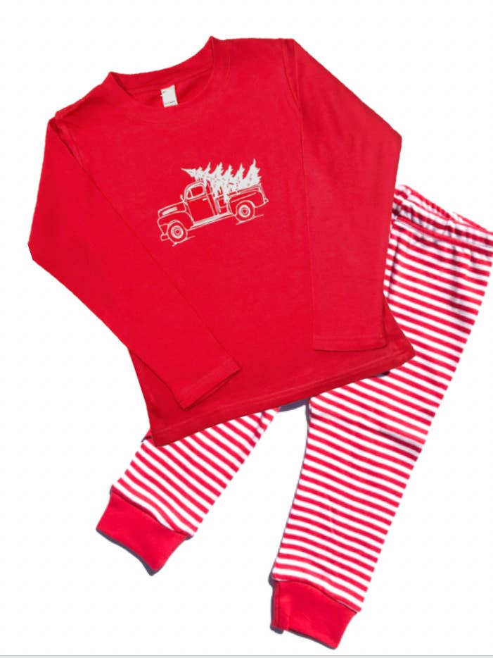 Conjunto de 2 Piezas de Camión Navideño - Rojo para venta al por mayor de Little Hoot Designs