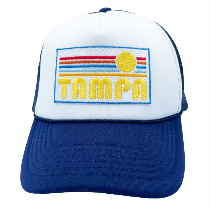Hey Mountains - Wholesale Trucker Hat - Unisex - Tampa, Florida Trucker Hat - Retro Sun4
