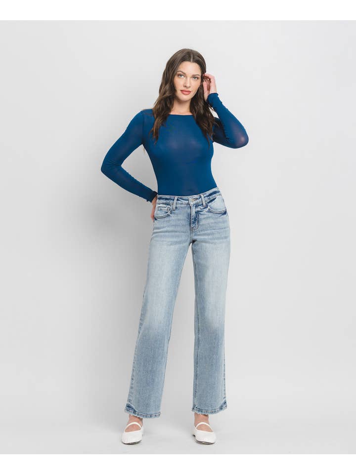 Tummy Control Mid Rise Slim Wide Jeans LV1358 Tummy Control Mid Rise Slim Wide Jeans LV1358