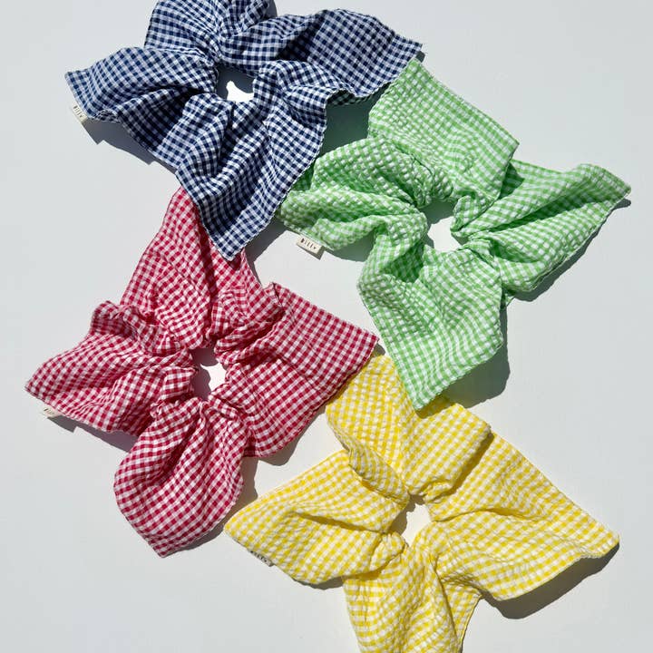 Billy Bamboo - Wholesale Scrunchie - Women's - MINI GINGHAM DIAMOND SCRUNCHIES