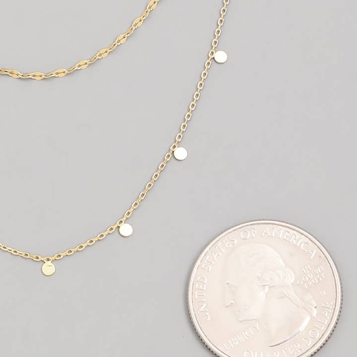 The Looks by Fame Accessories - Wholesale Pendant/Charm Necklace - Dainty Layered Coin Choker Necklace1