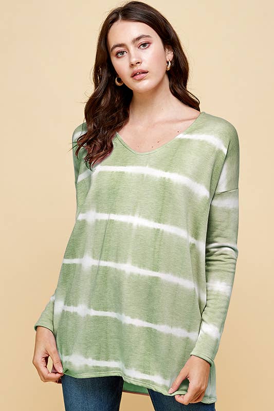 LA FIESTA – wholesale Tunika - Dam – TIE-DYE PRINT V-RINGAD TOPP7