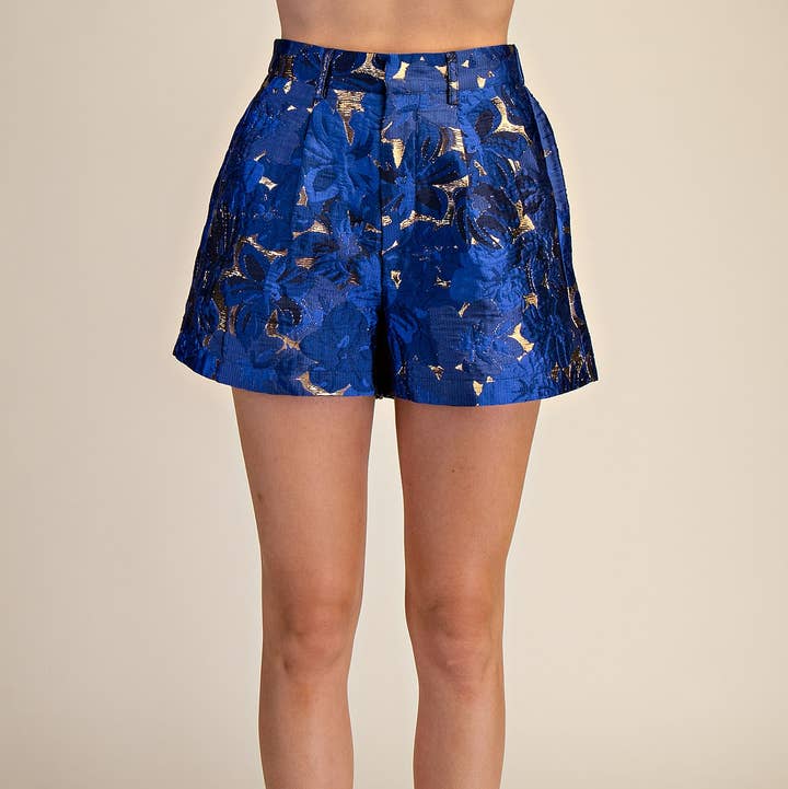 High Waist Jacquard Pleated Shorts for wholesale by Glam
