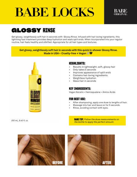 BABE ORIGINAL - Vente Après-shampoings sans rinçage - Rinçage brillant Babe Locks6