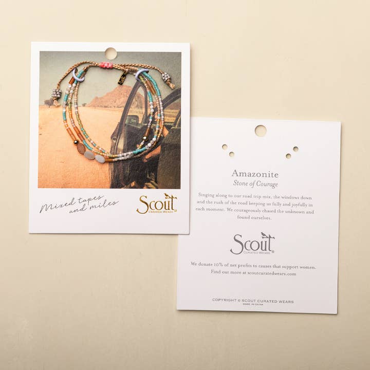 Scout Curated Wears - Wholesale Beaded Bracelet - Mixed Media Bracelet - Optimism/Green Aventurine/Silver