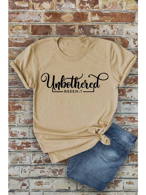 Top Avenue - Wholesale Screen Printed T-Shirt - Women's - Unbothered, Mood 24:7, Unisex Round Neck T-Shirt14