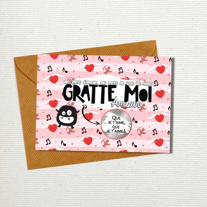 Scratch card declaration of love: Johnny Hallyday for wholesale by GRATTE MOI papeterie