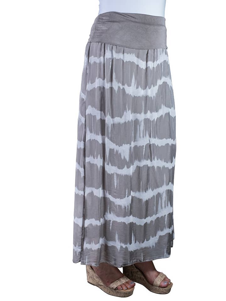 TINA Stephens Italy/Tees By Tina - Venta al por mayor Falda - Mujer - Falda de cintura plegable de seda Tie Dye Brenda (SL204TD)2