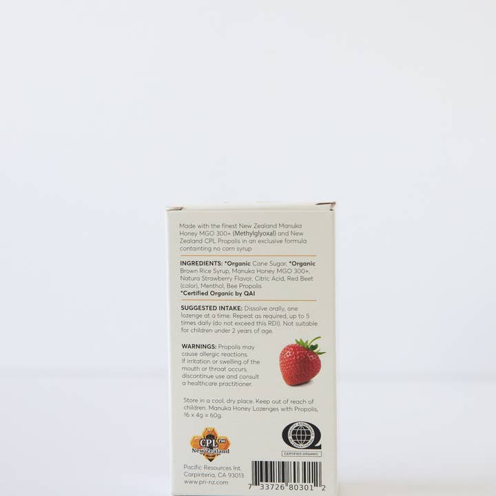Pacific Resources - Wholesale Lozenges/Cough Drops - Manuka Honey & Propolis Lozenges/Cough Drops Strawberry 1